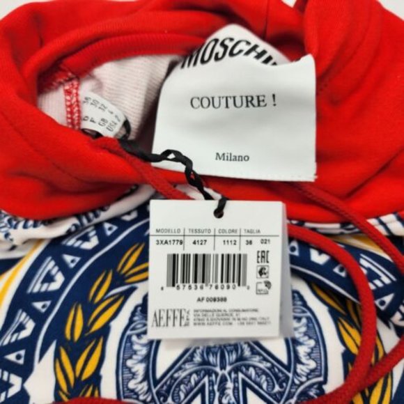 Moschino Budweiser Print Cotton Hooded Sweatshirt | Red | NEW US 6 - Picture 5 of 6